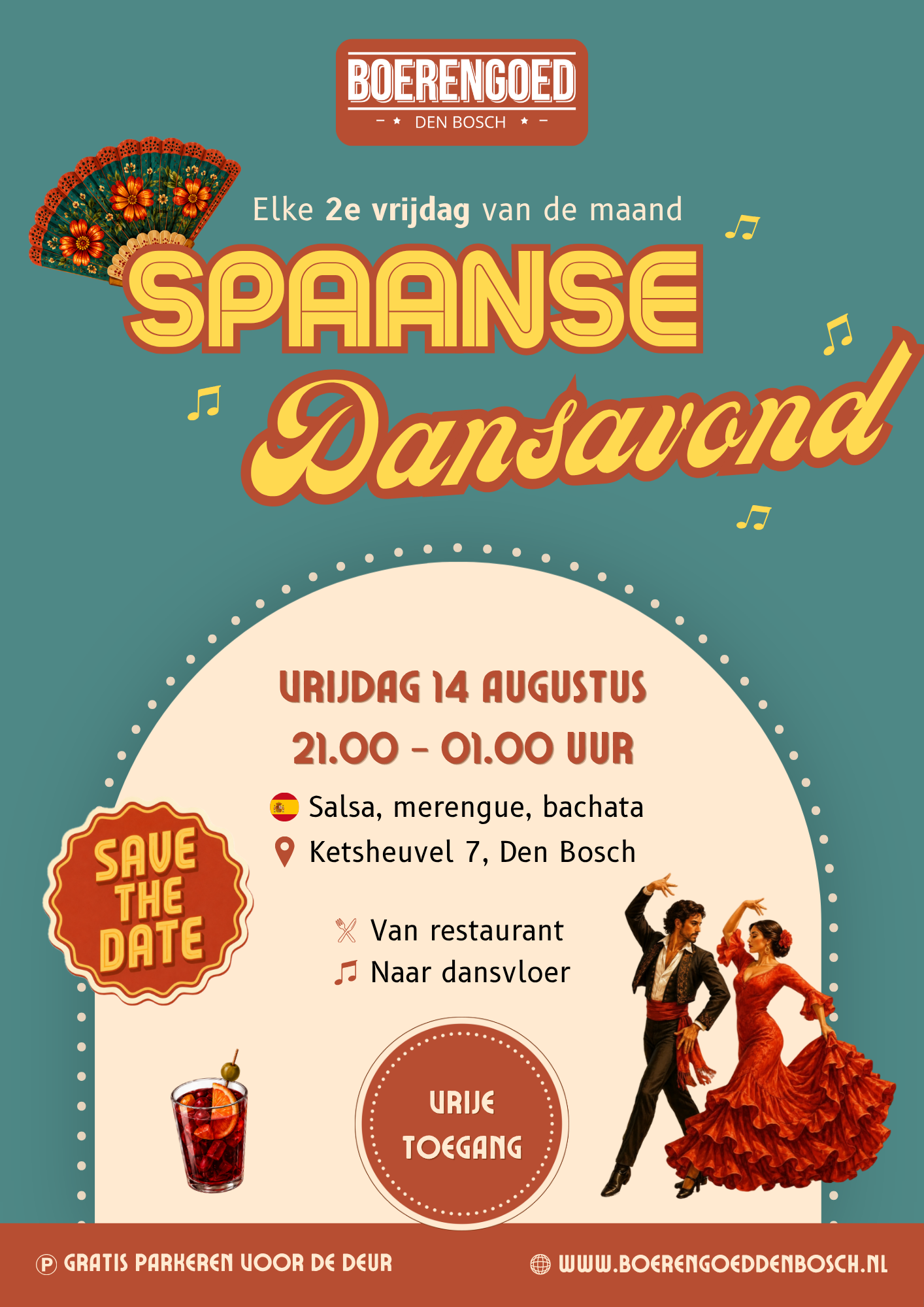 Spaanse Dansavond vrijdag 14 augustus